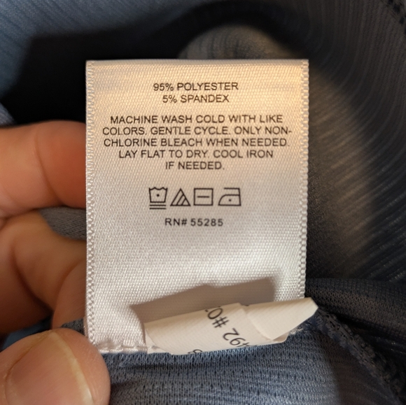 Express Blue Puff Sleeve Ribbed Textured Blouse - Picture 5 of 6